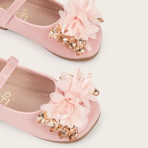 Zapatos de princesa para niña, cómodos, color rosa, con flores, suela suave, con pedrería, para espectáculos, bodas. - Product Image 3
