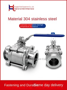 วาล์วบอลแบบสามชิ้น ผลิตจากสแตนเลสเกรด 304 316L สำหรับน้ำผลไม้ ปลอดภัยต่อสุขอนามัย ได้มาตรฐานอาหาร - Product Image 3