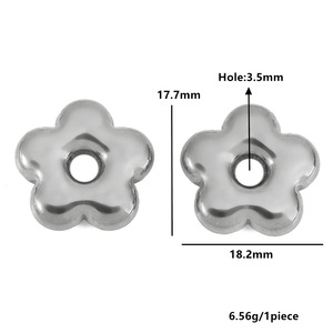 Stainless Steel Flower Pendant 3D Plated Jewelry Findings For <b>Necklace</b> Earrings DIY Accessories Wholesale - Product Image 2