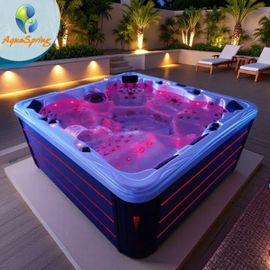 Hydrothérapie Bain à remous extérieur <span class=keywords><strong>Spa</strong></span> <span class=keywords><strong>6</strong></span> <span class=keywords><strong>places</strong></span> Bain à remous moderne 176 jets Jacuzzier de luxe avec 27 lumières LED colorées - Product Image 1