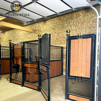 Panneau frontal de box à chevaux permanent en acier préfabriqué durable, avec remplissage en bambou, fabrication directe en usine