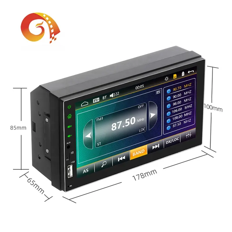 Capacitive touch screen multimedia car stereo player with SD card reader car video