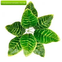 Vente directe d'usine, fleurs artificielles en plastique, accessoires pour mur végétal, feuilles collées, aspect réaliste, Monstera vert radis