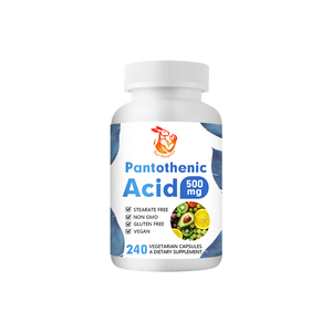 Cápsulas de Ácido Pantoténico con 45mg de Calcio, Precio al por Mayor, Suplemento para Apoyo Energético Celular y Salud General - Product Image 1