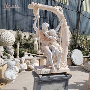 Scultura in Pietra <span class=keywords><strong>Classica</strong></span> <span class=keywords><strong>Greca</strong></span> Grande <span class=keywords><strong>Statua</strong></span> di Uomo e Donna Nudi in Marmo - Product Image 2
