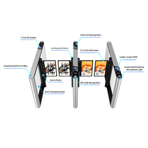 ประตูหมุนอัตโนมัติแบบสวิงพร้อมระบบจดจำใบหน้าสำหรับคนเดินเท้า ระบบควบคุมการเข้าออกด้วยการ์ดอิเล็กทรอนิกส์  เซินเจิ้น สมาร์ท - Product Image 1