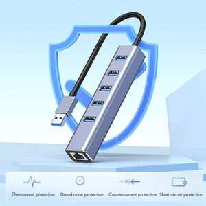 RJ45 LANアダプター付きギガビットイーサネット6 in 1アルミ合金USB 3.0ハブラップトップ/PC用在庫あり - Product Image 5