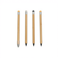 Crayon YF PEN Endless Bamboo Original Wood HB Hardness Engraveable and Erasable Black Barrel Custom Logo Pencil