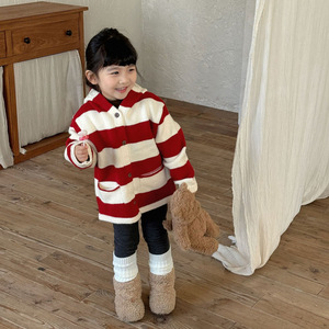 <span class=keywords><strong>Pull</strong></span> rayé <span class=keywords><strong>de</strong></span> style coréen pour enfants, cardigan en tricot à capuche, manteau pour garçons et filles, taille moyenne et petite, chapeau d'elfe, style <span class=keywords><strong>de</strong></span> Noël et <span class=keywords><strong>de</strong></span> printemps - Product Image 3