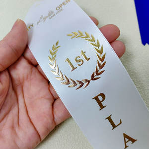 Rubans de récompense en polyester écologiques avec logo personnalisé, en satin, pour la remise des diplômes, les événements sportifs, les <span class=keywords><strong>concours</strong></span> scolaires, les vainqueurs du premier prix - Product Image 4