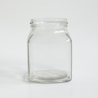 Bocaux en verre carrés transparents personnalisables de 300 ml avec couvercle à vis – pour bonbons, épices, cornichons
