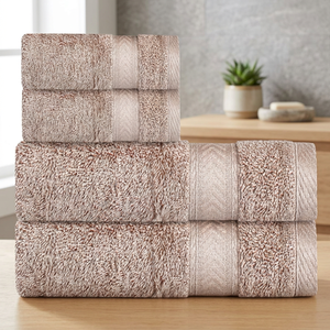 Ensemble de serviettes de bain en coton biologique uni, rectangulaires, douces pour la peau, séchage rapide, usage hôtelier, tissées pour adultes - Product Image 1