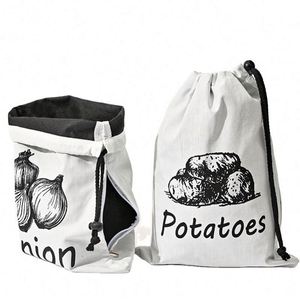 ถุงเก็บผักปลอดภัยแบบมีซิป ผ้าแคนวาส มีเชือกผูก พร้อมโลโก้พิมพ์ตามสั่ง - Product Image 2
