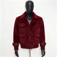 Veste Sherpa Homme Vintage OEM en Toile Polaire de Haute Qualité avec Broderie Chenille Lettres et Bouton Unique pour l'Hiver en Extérieur