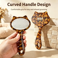 Brosse à poils pour animaux de compagnie en forme de chat, ergonomique, en plastique, écologique, facile à utiliser, pour chats et chiens