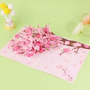 การ์ดอวยพรแบบป๊อปอัพลายดอกพีชตัดด้วยเลเซอร์ 3 มิติ ขายส่ง - Product Image 4