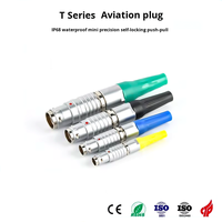 Connecteur d'aviation WAKEN compatible série T, étanche IP67, en laiton plaqué or, à insertion droite, avec contact PPS, pour montage sur panneau