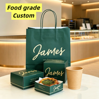Série de contenants alimentaires personnalisés avec logo, boîtes et sacs en papier pour boissons chaudes, thé au lait, bubble tea à emporter pour les boutiques de tartelettes aux œufs