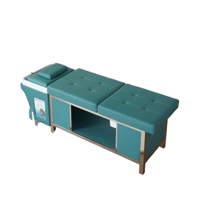 Lit de lavage moderne en cuir avec cadre en <span class=keywords><strong>bois</strong></span> pour salon de coiffure et spa, avec armoire de rangement et repose-pieds en céramique, idéal pour les salons de coiffure et barbiers - Product Image 3