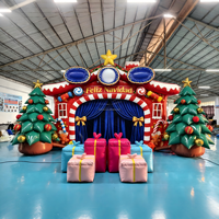 Arche de Noël gonflable de luxe, décoration de Noël gonflable avec rennes, décoration de fêtes