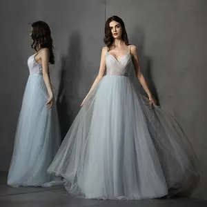 RL015 2022 baru elegan Sweetheart Sling renda seksi Prom gaun malam gaun biru