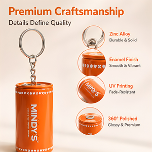 Porte-clés personnalisé <span class=keywords><strong>en</strong></span> forme de canette de soda, mini porte-clés <span class=keywords><strong>en</strong></span> métal, logo <span class=keywords><strong>en</strong></span> relief, breloque <span class=keywords><strong>en</strong></span> forme de bouteille de boisson orange pour cadeau promotionnel - Product Image 2