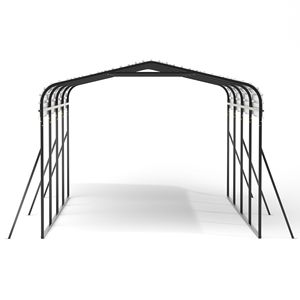 อุปกรณ์ที่จอดรถกลางแจ้ง dB 12'x20'ft ที่ทันสมัย PE ทนทานต่อแรงกดธรรมชาติประกอบง่ายสำหรับที่จอดรถสนามหลังบ้านสีดำ - Product Image 5