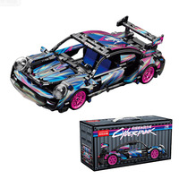 Set de Bloques de Construcción de Auto Deportivo Lele Brother, Modelo de Vehículo de Carreras 1:18, Juguete de Retroceso, Regalo para Niños y Adultos