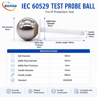 IEC 61032 IP1X Test Finger Probe 50mm Stainless Steel Electrical Safety Test Probe for Enclosure Access Testing