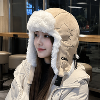Chapeau d'hiver doublé de polaire avec protège-oreilles, unisexe, chaud, coupe-vent, pour le ski et les activités de plein air