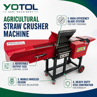 Broyeur multifonctionnel combiné hacheuse de fourrage et moulin à marteaux, pulvérisateur, machine à pétrir, pour la fabrication d'ensilage et le broyage de céréales, sans moteur
