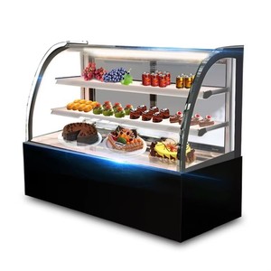Vitrine réfrigérée pour gâteaux en verre incurvé, armoire réfrigérée pour boulangerie, 3 niveaux, éclairage LED, réfrigérateur à desserts pour café, supermarché - Product Image 5
