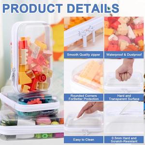 Custom LOGO Fashion 7 Colors Portable <b>Clear</b> Hard Shell Zipper Case Waterproof Dust-Resistant Promotional <b>Toiletry</b> Makeup <b>Bag</b> - Product Image 3