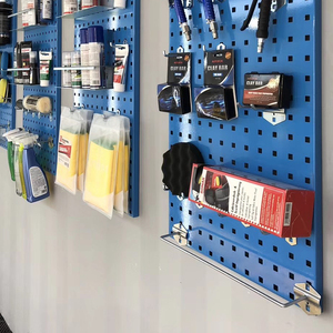 Barra para toallas con ganchos de hierro para tablero perforado, 24 pulgadas de largo, estante de almacenamiento de montaje en pared para uso en baño y cocina - Product Image 3