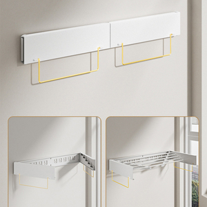 Chất Lượng Cao Tiết Kiệm Không Gian Treo Tường Gấp Quần Áo Khô Kệ Giặt Treo Giá - Product Image 2