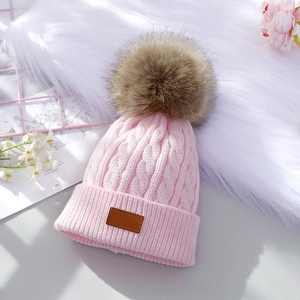 Baby Winter Hat Beanie Autumn Winter Warm Knitted Children Unisex Solid Hairball Elastic Kids <b>Bonnet</b> 100% Polyester Sequin - Product Image 3