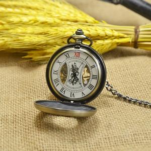 Antika Oymalı Desenli İskelet Görünümlü Açık Yüzlü Mekanik Cep Saati - Product Image 6