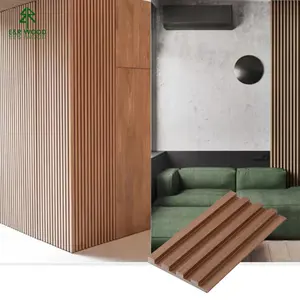 E & R WOOD 3D Home Interior rivestimento in legno Pvc pannello murale decorativo in legno pannello acustico insonorizzato