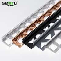 Profilé de bordure en aluminium pour carrelage, bande de bordure murale en L brossée dorée pour la décoration d'hôtels - Vente chaude