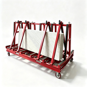 Chariot à plateforme en acier de type A 120x75cm, plaque en acier de 3,5cm d'épaisseur, capacité de charge de 1500kg, roues en caoutchouc silencieuses de 8 pouces, rails amovibles - Product Image 1