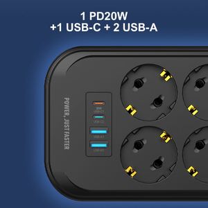 Regleta de Enchufes Ldnio con Panel USB, Carga Rápida, Múltiples Ranuras, Estándar Americano y Británico - Product Image 3