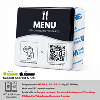 Etiquetas NFC Impermeables de PVC para Mesa con Chip NTAG213, Tamaño y Logotipo Personalizables, RFID sin Contacto para Control de Acceso y Redes Sociales