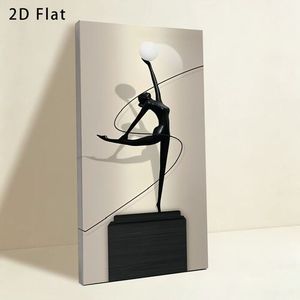 Modern Ballerina Art Canvas Print Rectangle Wall Decoration Black <b>Frame</b> Metal <b>Frameless</b> Panel Medium Size - Product Image 1