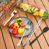 Nouveaux produits de cuisine 2024 acier inoxydable roulant barbecue gril maille panier gril rôtissoire panier rouleau Barbecue cage rôtissoire