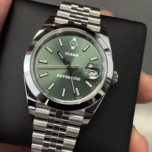 Jam tangan mekanis pria tahan air kaca safir Band 904L jam tangan tanggal otomatis mewah kualitas asli harga pabrik
