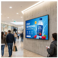 Écran d'affichage numérique pour centre commercial, 65 et 75 pouces, affichage publicitaire mural avec graphismes pour campagne de marque et orientation