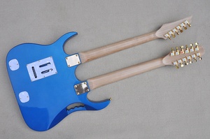 Flyoung <span class=keywords><strong>Guitarra</strong></span> Eléctrica de Doble Mástil (6 + <span class=keywords><strong>12</strong></span> <span class=keywords><strong>Cuerdas</strong></span>) Azul Metálico con Herrajes Dorados y Pastillas HSH a <span class=keywords><strong>Precio</strong></span> Económico - Product Image 5