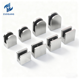 Soporte de Vidrio para Barandilla Ajustable de Acero Inoxidable 304, Abrazadera de Vidrio Moderna para Terraza, Soporte de Vidrio en D Pequeño para Vidrio de 8-10 mm - Product Image 1