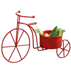 Decorative Metal Bicycle Shape Flower <b>Pot</b> <b>Stand</b> Planter Holder for Indoor Outdoor Garden Balcony Patio Home Decor Multicolor - Product Image 2