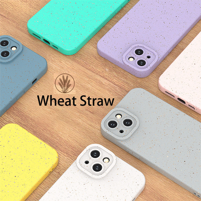 2023 Newest Hot Sale Wheat Straw Recycled Eco Friendly Shockproof Multi Colors Mobile Cases 100% Biodegradable Phone Case